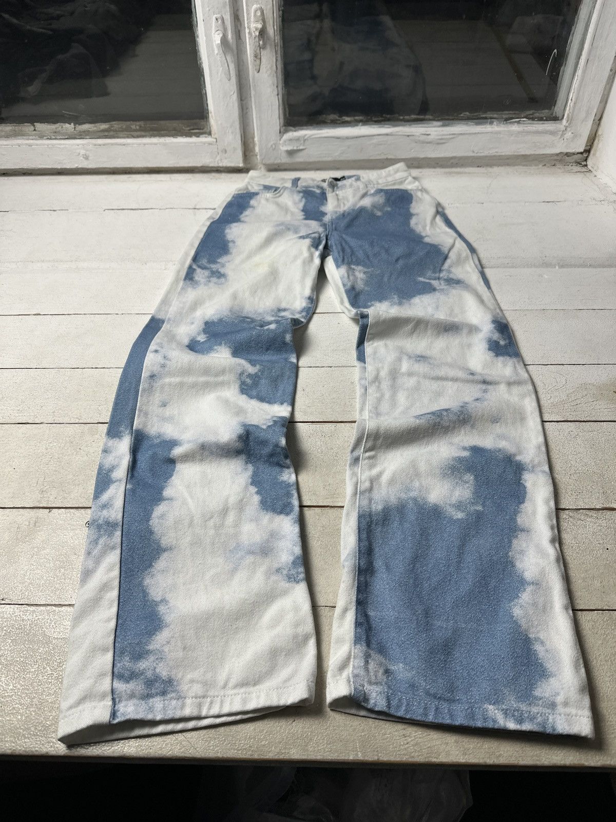 Jaded London 🚨 UNISEX JADED LONDON 25 WHITE BLUE OVERPRINT Y2K SK8 Size 25" / US 0 / IT 36 - 1 Thumbnail