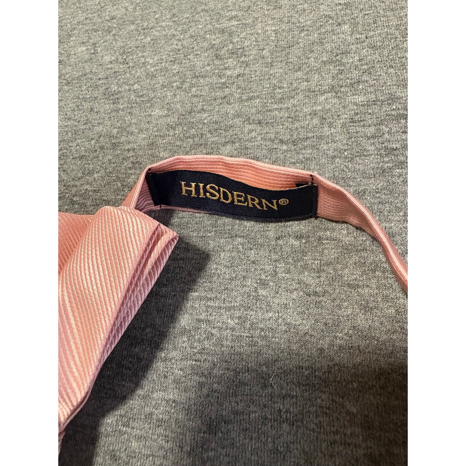 Other Hisdern | Men's Pink Adjustable Bowtie Size 26 - 2 Thumbnail