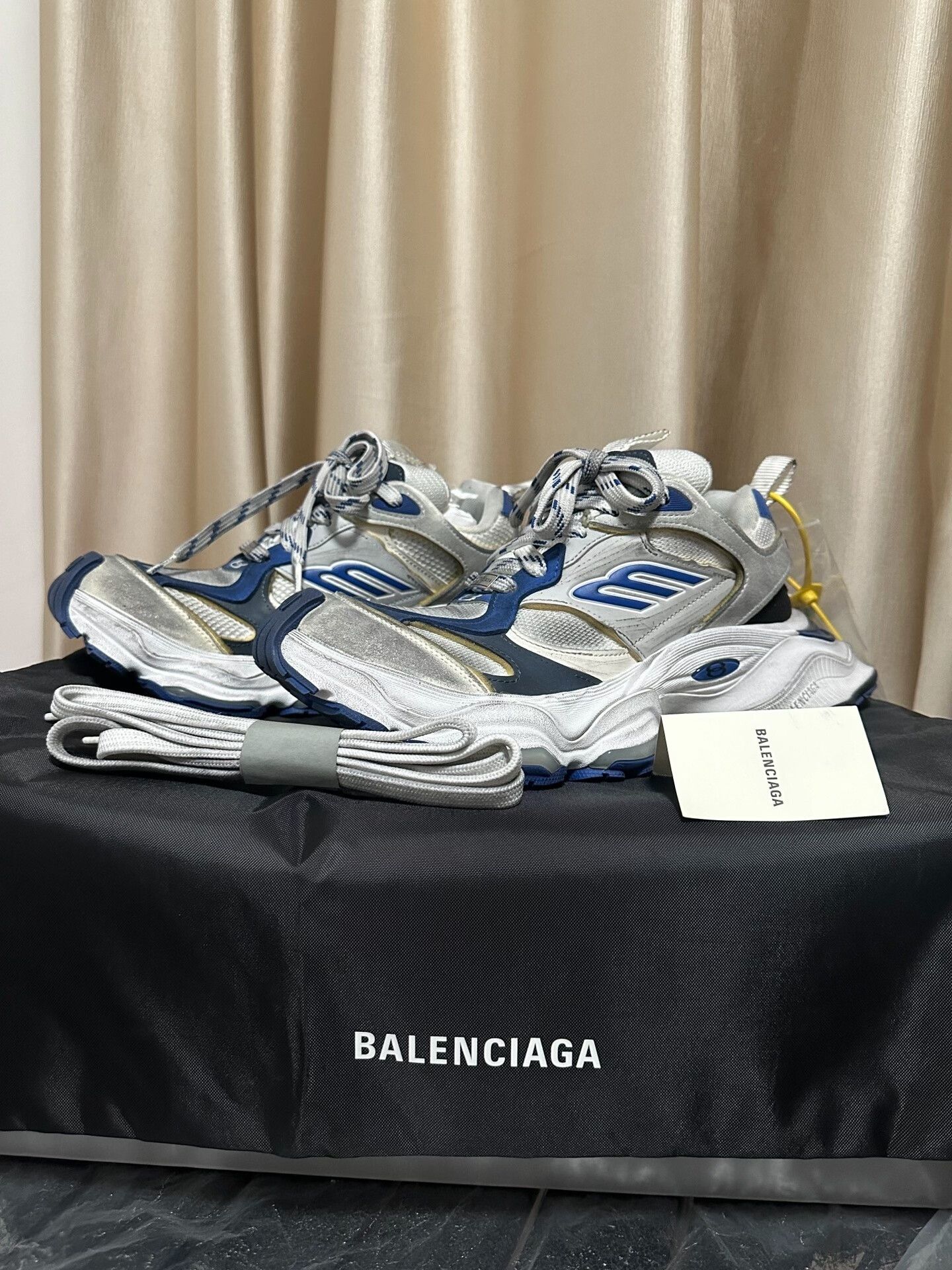 Balenciaga Balenciaga Gray Blue Cargo Sneakers Size US 7 / EU 40 - 1 Thumbnail