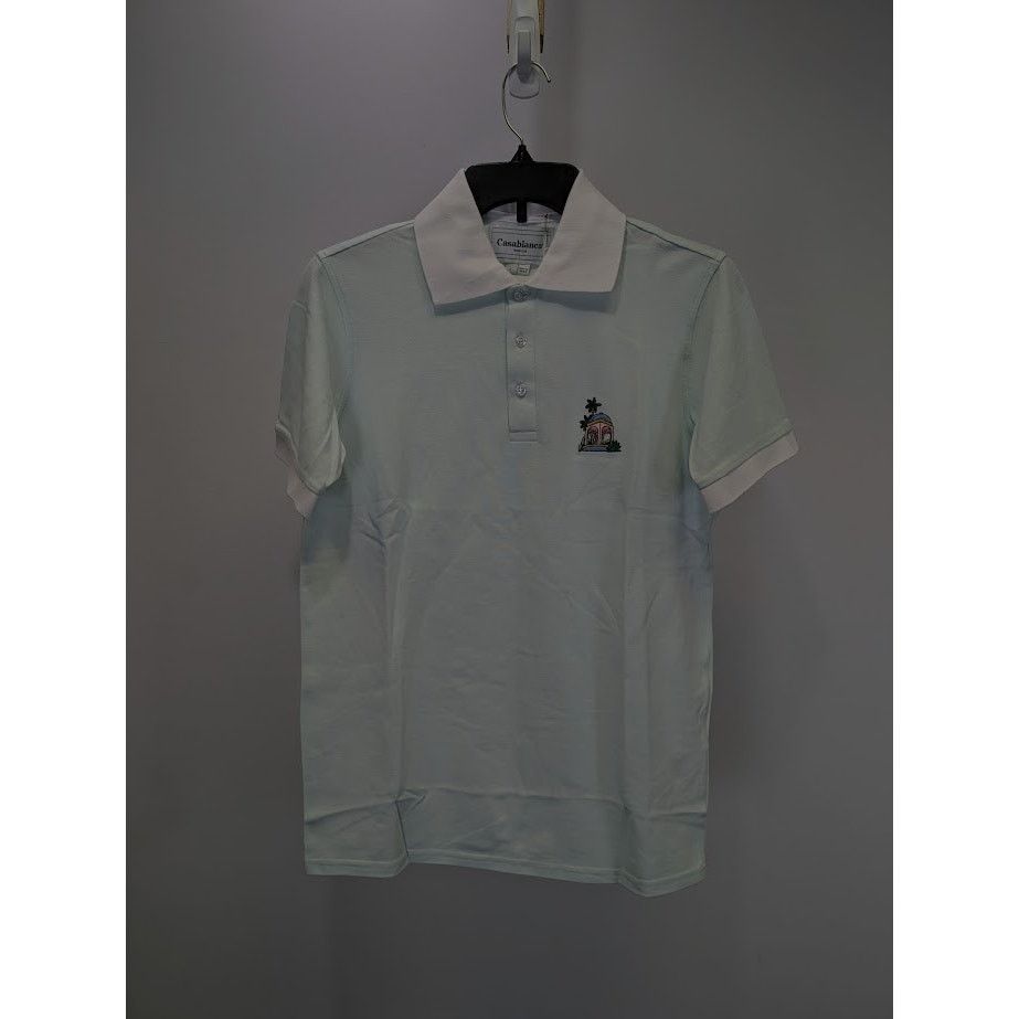 Casablanca o1rshd1 Embroidered Cotton Polo Shirt in Mint Size US L / EU 52-54 / 3 - 1 Thumbnail