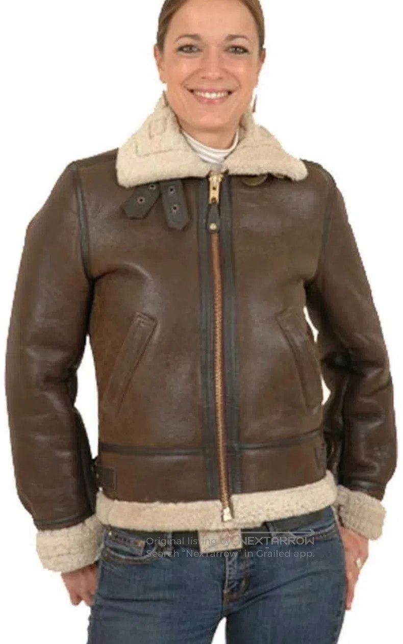Schott Schott Women's leather jacket Fur one-piece coat Size M / US 6-8 / IT 42-44 - 1 Thumbnail