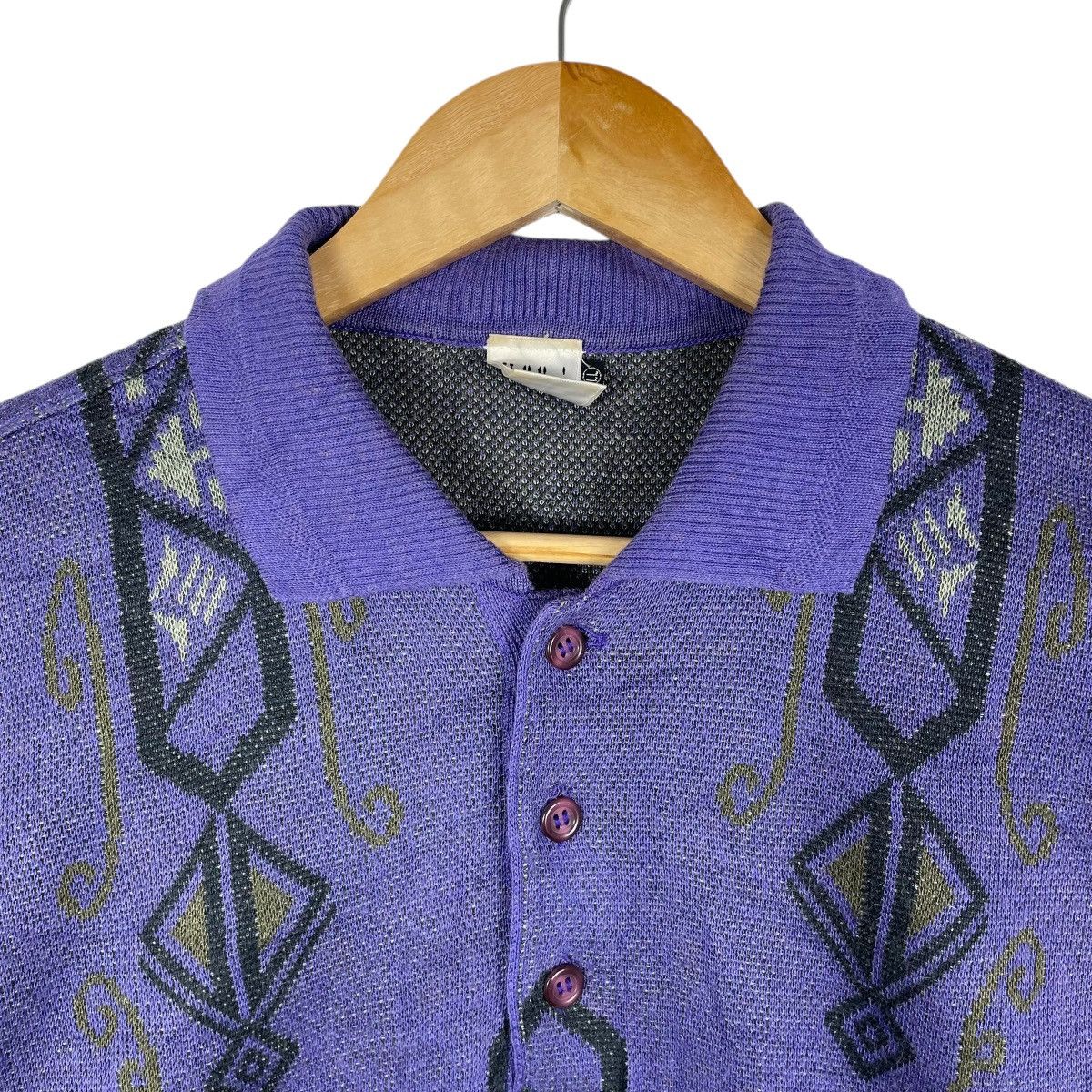 Vintage Vintage Modigliani Italy Patterned Art Polo Jumper Sweater Size US L / EU 52-54 / 3 - 3 Thumbnail