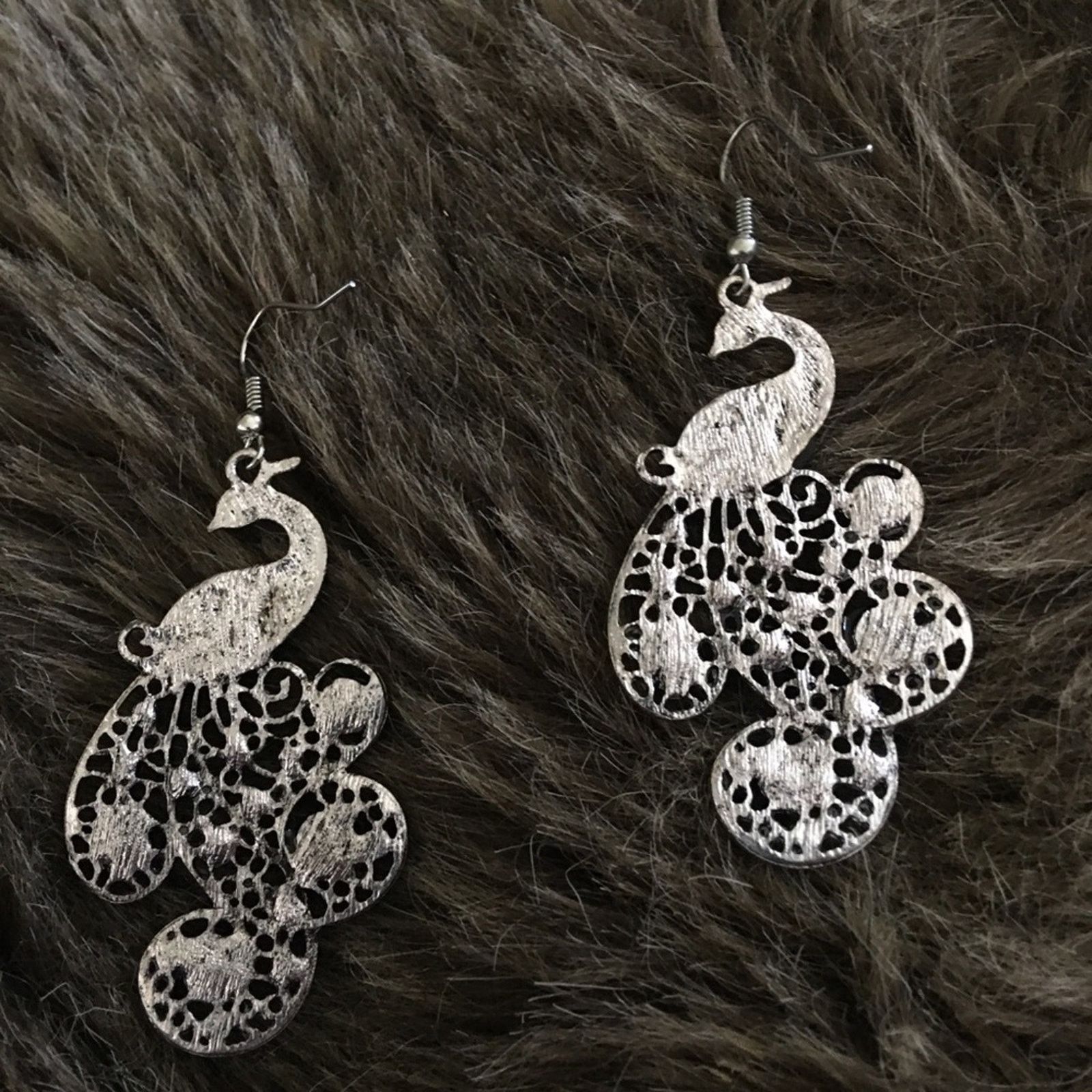 Jewelry Multi tone rhinestone peacock fish hook earrings Size ONE SIZE - 3 Thumbnail