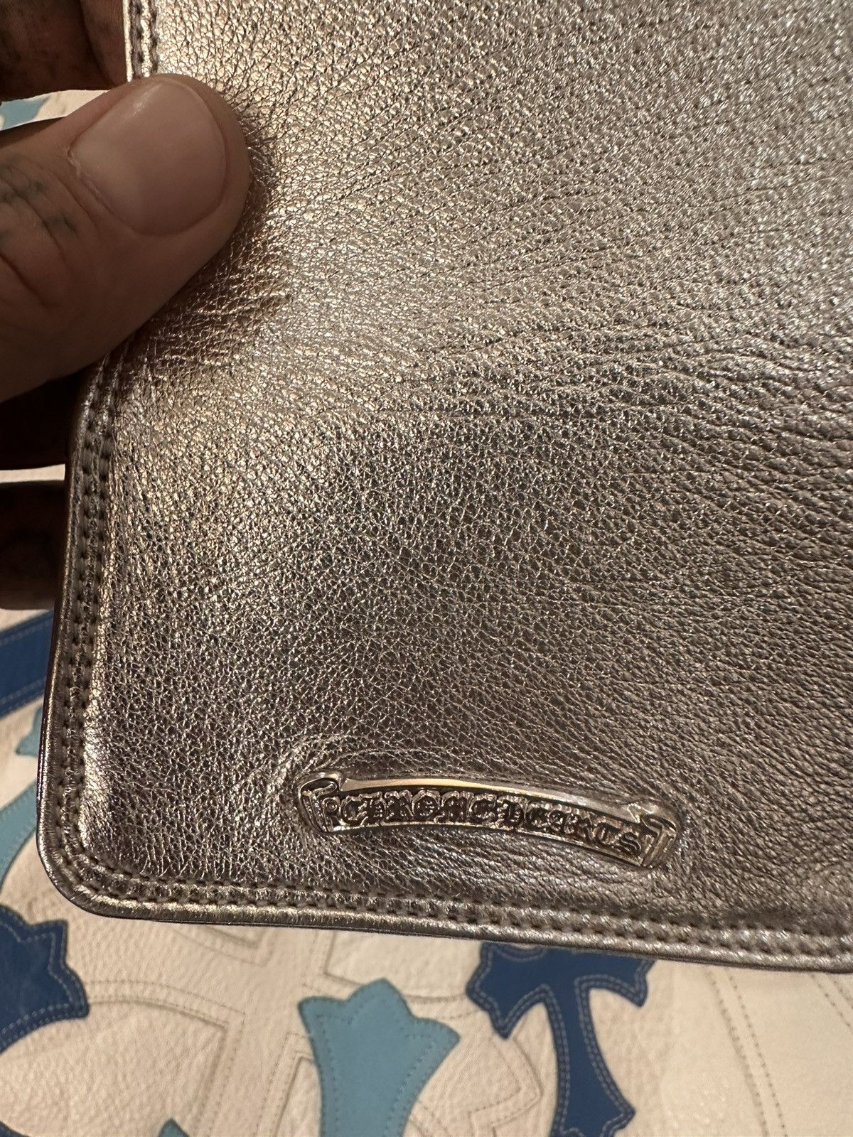 Chrome Hearts CHROME HEARTS NEW SILVER LEATHER WALLET CARD HOLDER Size ONE SIZE - 7 Thumbnail