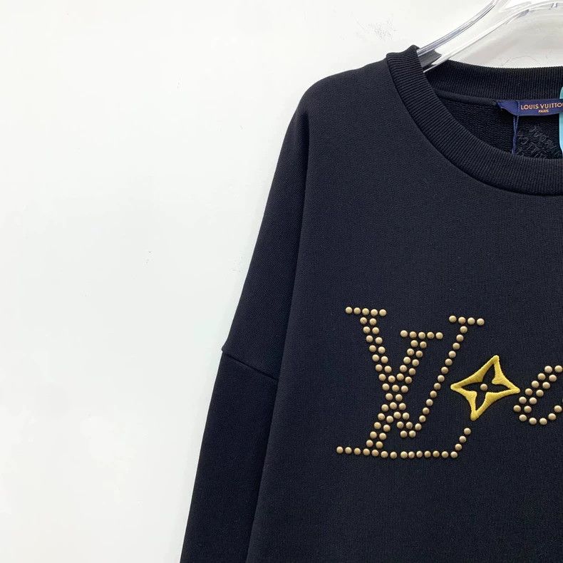Louis Vuitton Louis Vuitton Black logo beaded cotton crew neck long slee Size US L / EU 52-54 / 3 - 3 Thumbnail