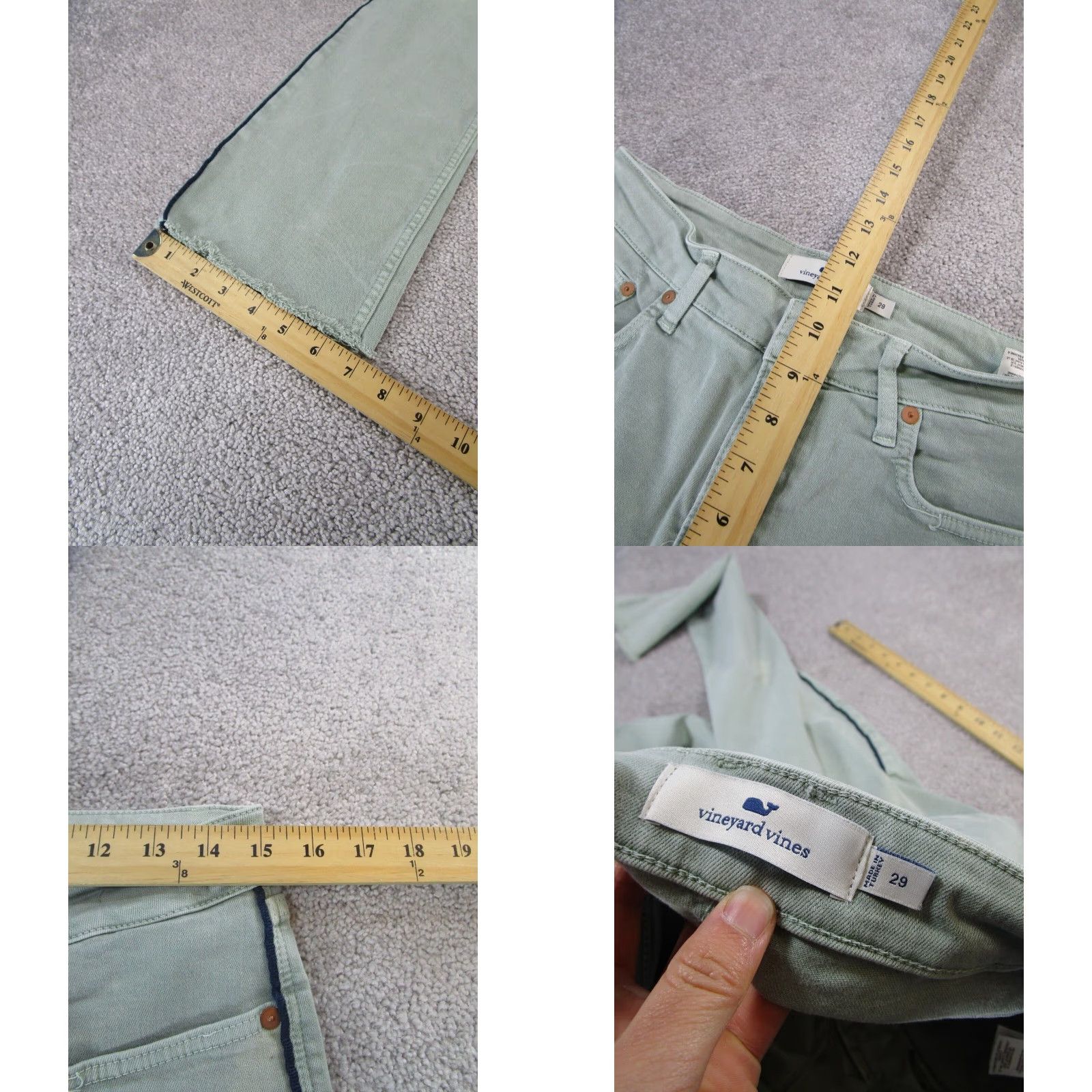 Vineyard Vines Vineyard Vines Womens High Rise Kick Flare Jeans 29 Light Green Denim Size 29" - 8 Thumbnail