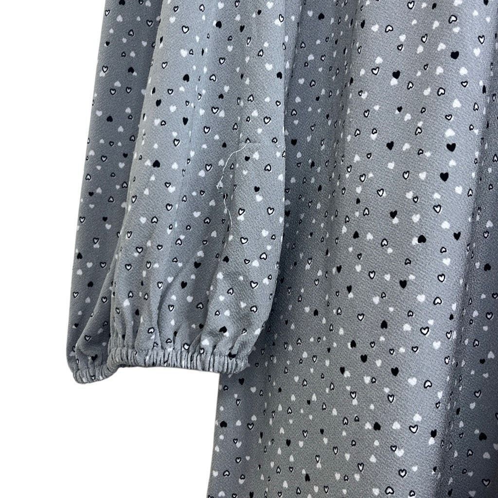 Other Adrianna Papell Womens 2X Gray Black Heart Print Blouse Size XXL / US 16-18 / IT 52-54 - 4 Thumbnail
