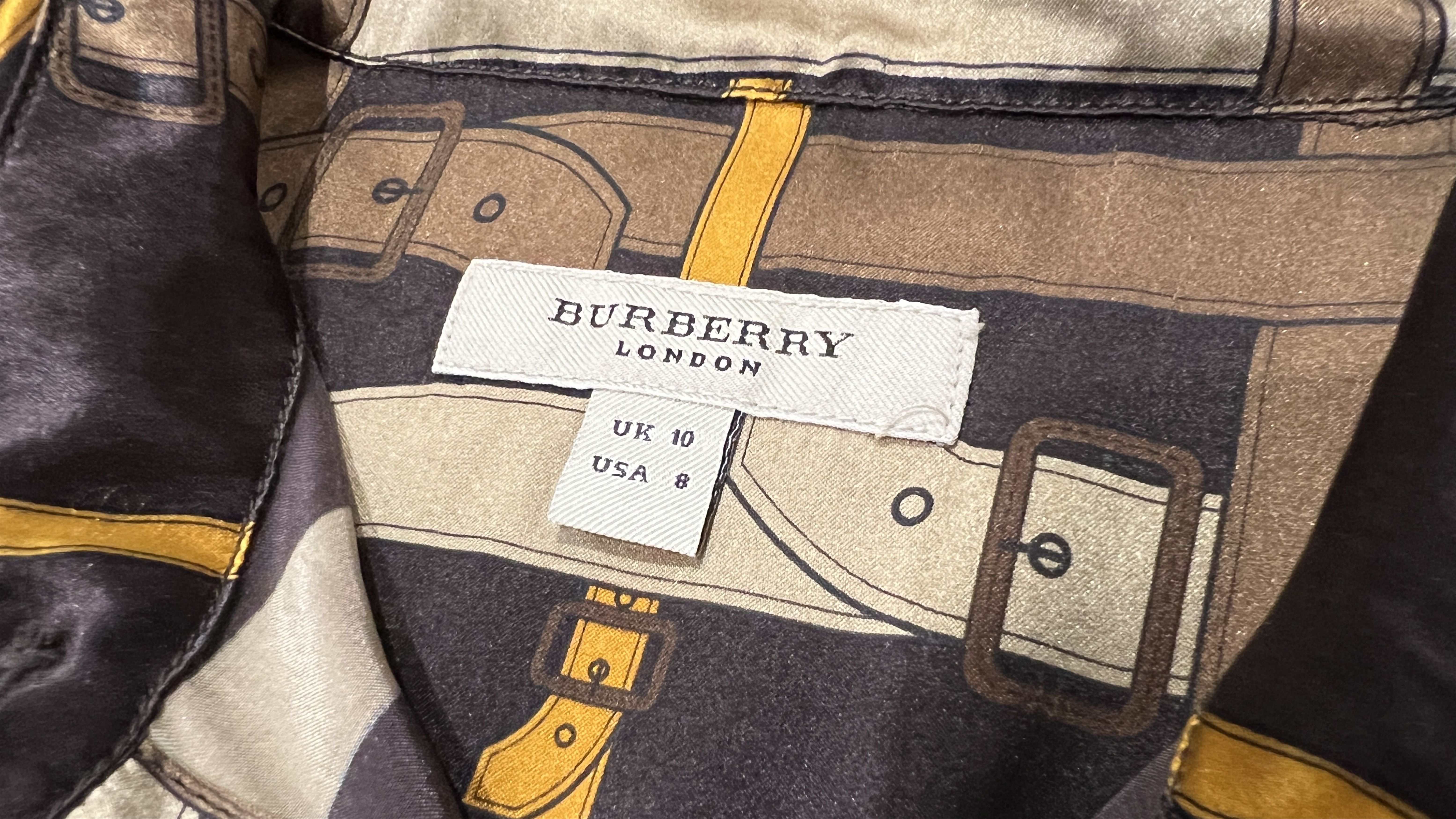 Burberry Vintage Burberry London Silk Blouse – Belt Check Pattern Size M / US 6-8 / IT 42-44 - 5 Thumbnail