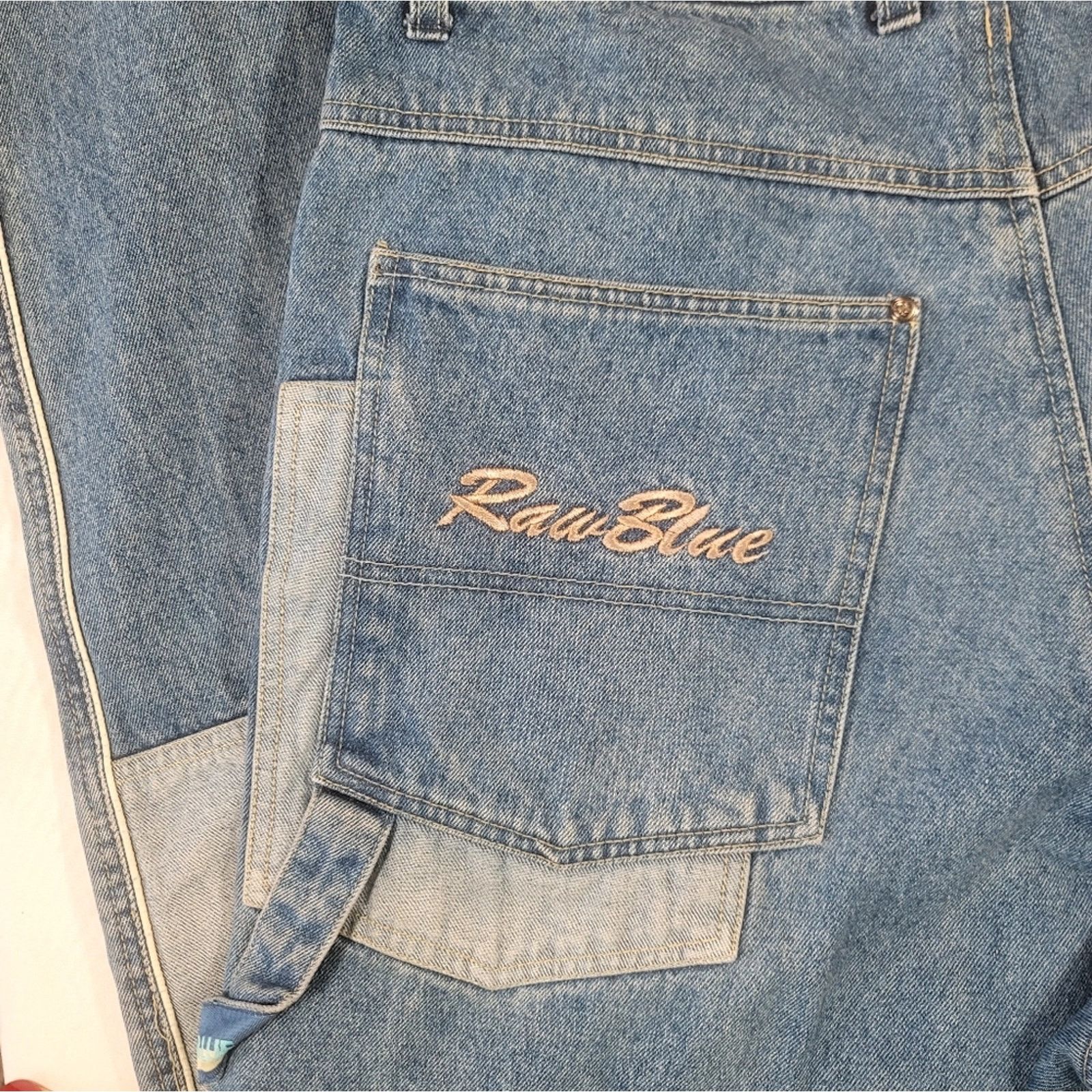 Vintage Vintage Raw Blue Patchwork Baggy Hip Hop Y2K jeans sz 38x32 Size US 38 / EU 54 - 9 Thumbnail