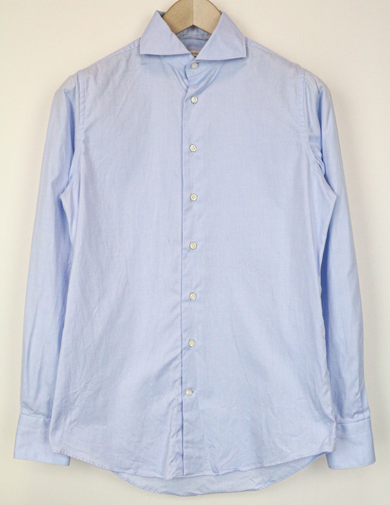 Suitsupply 37/14 1/2 Blue Extra Slim Pure Wool Shirt 77727 Size 38R - 1 Thumbnail
