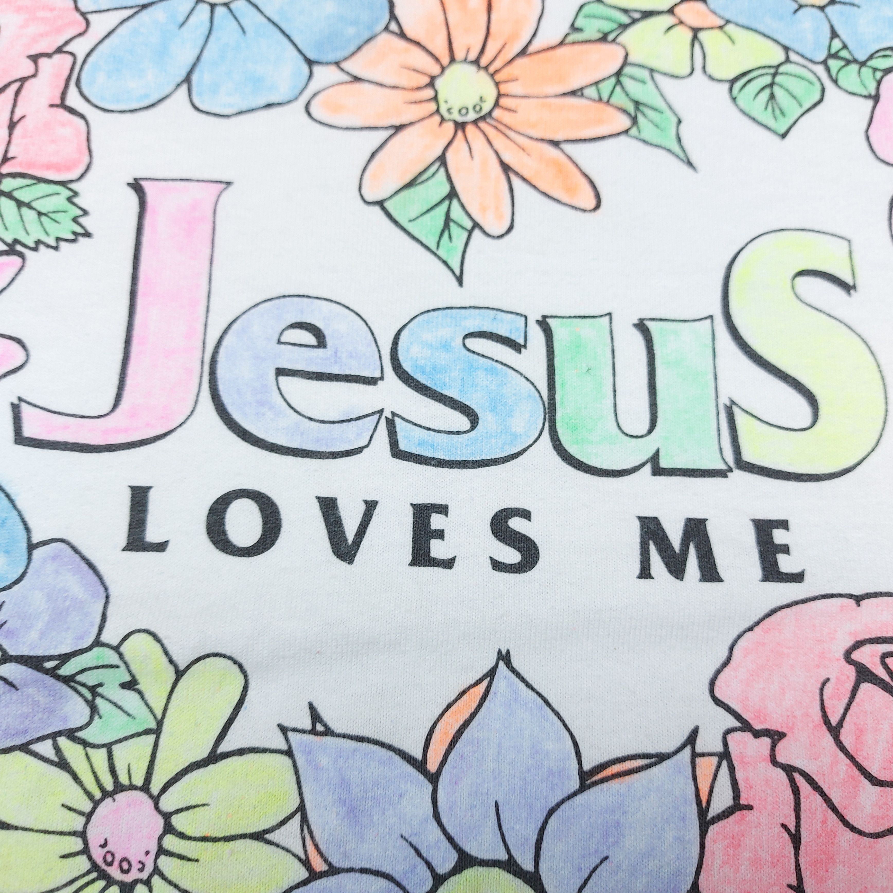 Other Vintage 80s Jesus Loves Me Solid Light USA Single-Stitch TEE Size XL / US 12-14 / IT 48-50 - 4 Thumbnail