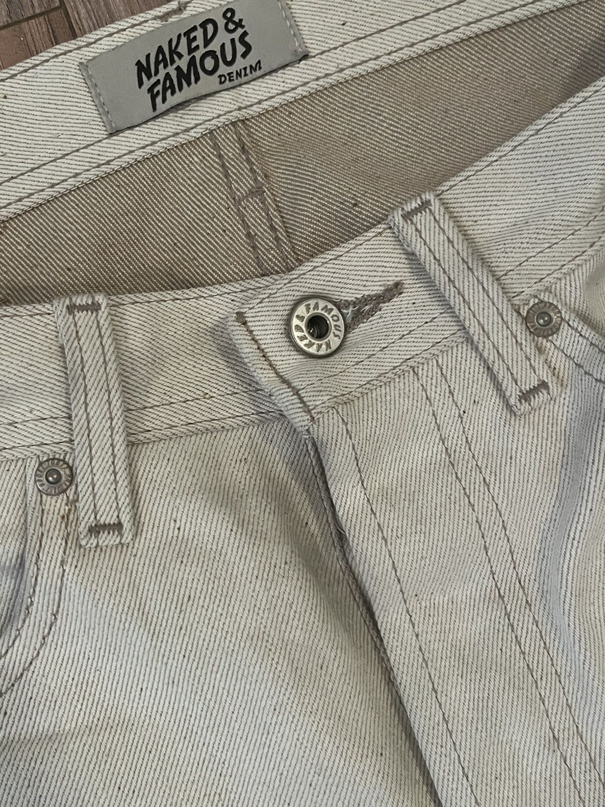 Naked & Famous FoxFibre x Naked & Famous Denim Ecru Selvedge Weird Guy 32 Size US 32 / EU 48 - 2 Thumbnail