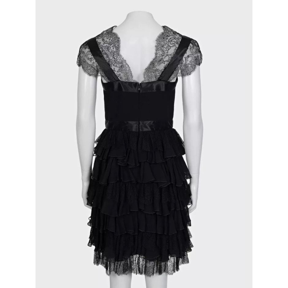 Oscar De La Renta Oscar de la Renta Black Lace Fitted Dress - UK6/XS, Size XS / US 0-2 / IT 36-38 - 3 Thumbnail