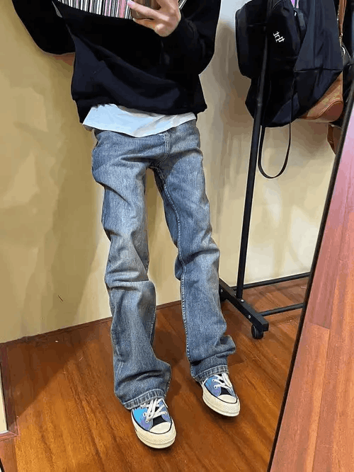 Japanese Brand Washed distressed baggy jeans Size US 34 / EU 50 - 2 Thumbnail