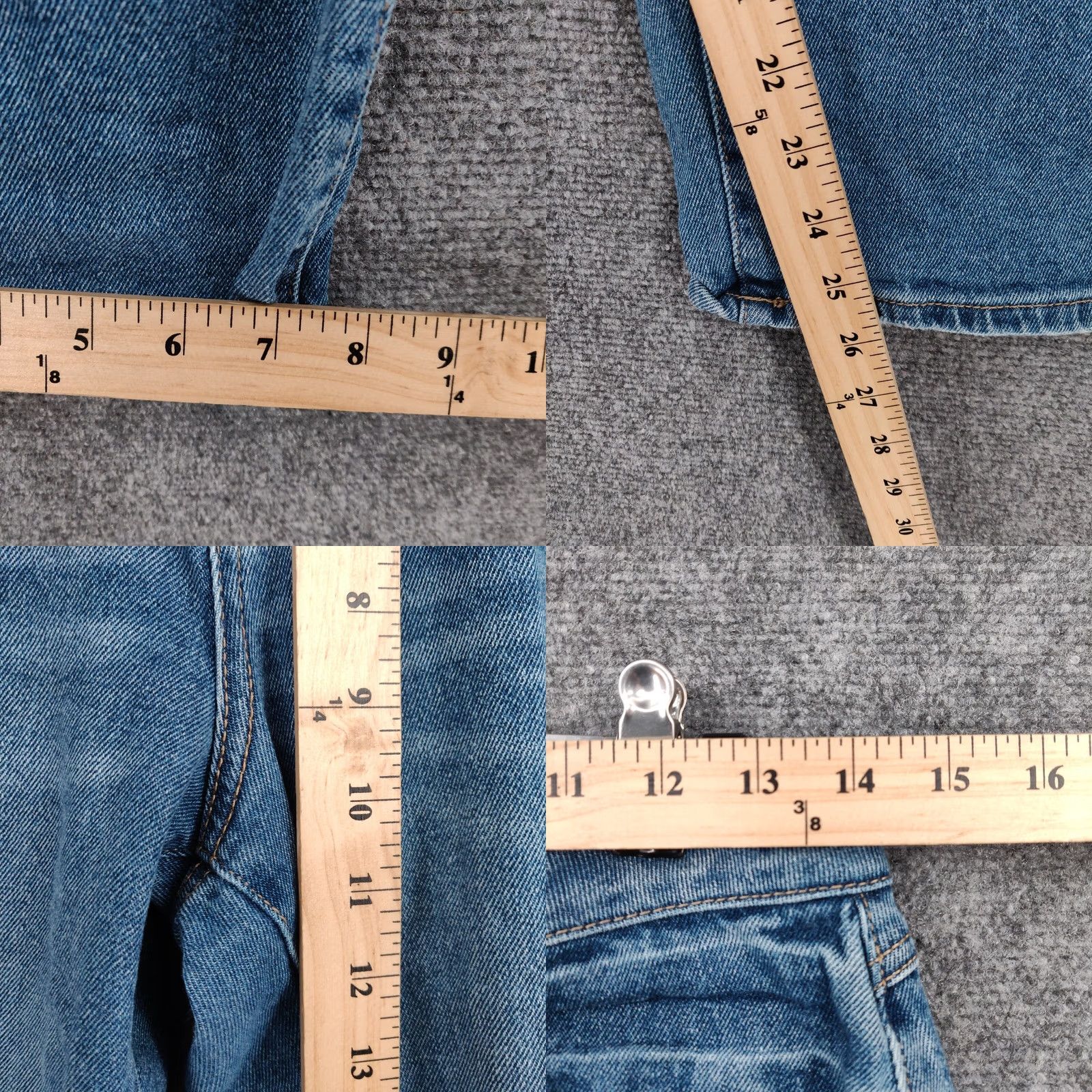 Vintage Rewash Jeans Womens 7/28 Cropped Mid Rise Distressed Blue Denim Rinse Wash Size 28" / US 6 / IT 42 - 8 Thumbnail