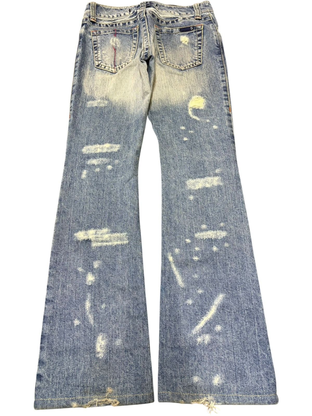 Hysteric Glamour Vintage Japanese Brand Distress Low Rise Flare Jeans Size 27" / US 4 / IT 40 - 2 Thumbnail