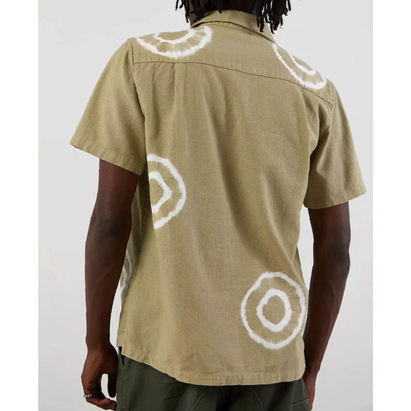 Walls Without Walls Shibori Dye Camp Collar Shirt Linen Cotton Blend Sz L Mens Shirt Size US L / EU 52-54 / 3 - 2 Thumbnail