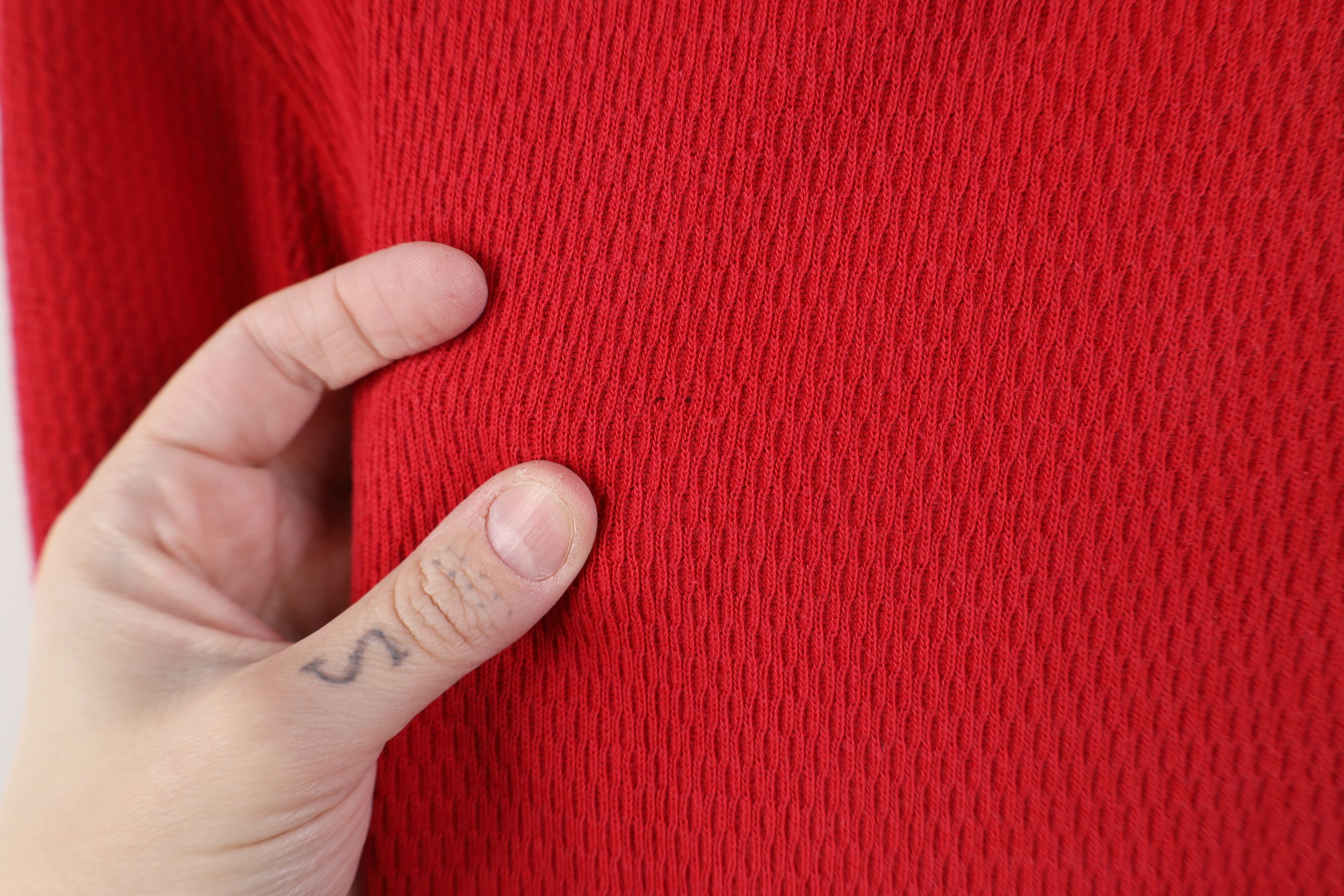 Ralph Lauren Vtg 90s Ralph Lauren Waffle Knit Long Sleeve T-Shirt Red USA Size US L / EU 52-54 / 3 - 5 Thumbnail