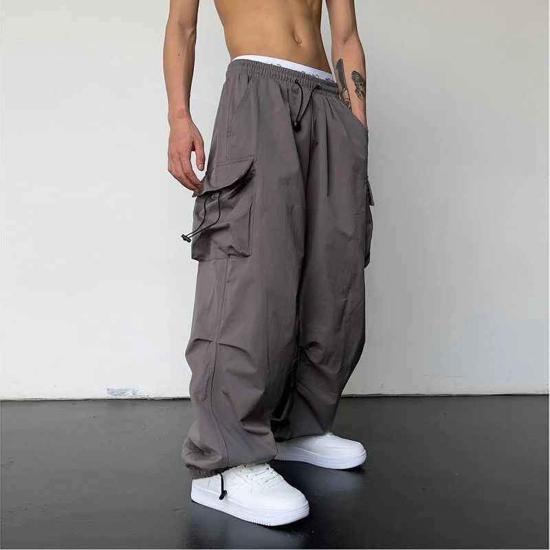 Japanese Brand × Vintage Streetwear Hip Hop Grey Parachute Pants Size US 32 / EU 48 - 4 Thumbnail