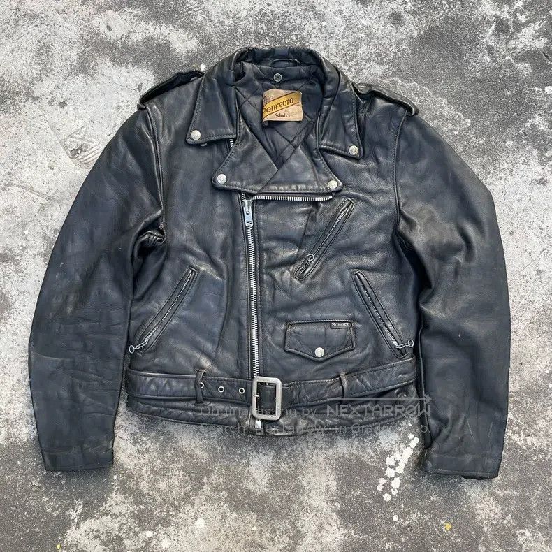 Schott Schott Diagonal zipper leather jacket Size US XS / EU 42 / 0 - 4 Thumbnail