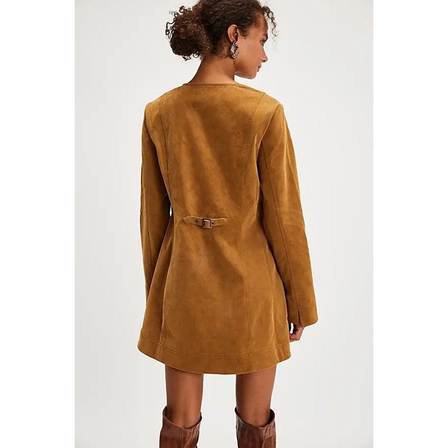 Free People New Bradley Faux Suede Shift Style Mini Dress $168 X-SMALL Size XS / US 0-2 / IT 36-38 - 3 Thumbnail
