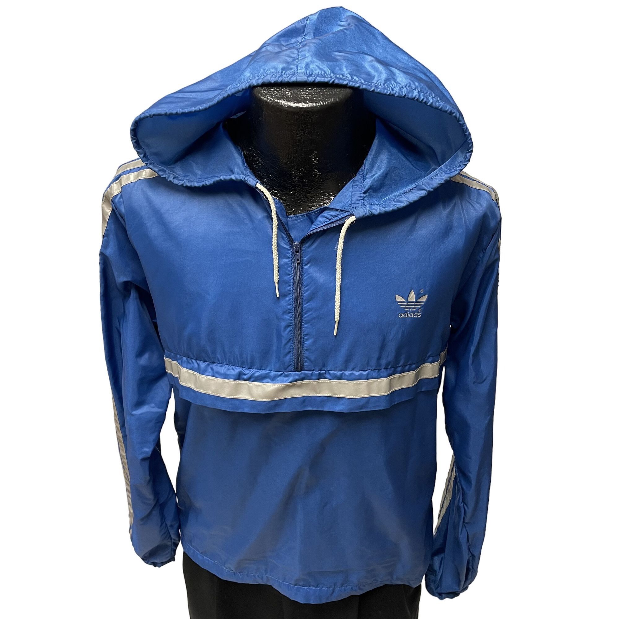 Adidas Vtg Adidas SHINY Antron Nylon Silver TREFOIL 3 Stripe Jacket Size US S / EU 44-46 / 1 - 2 Thumbnail