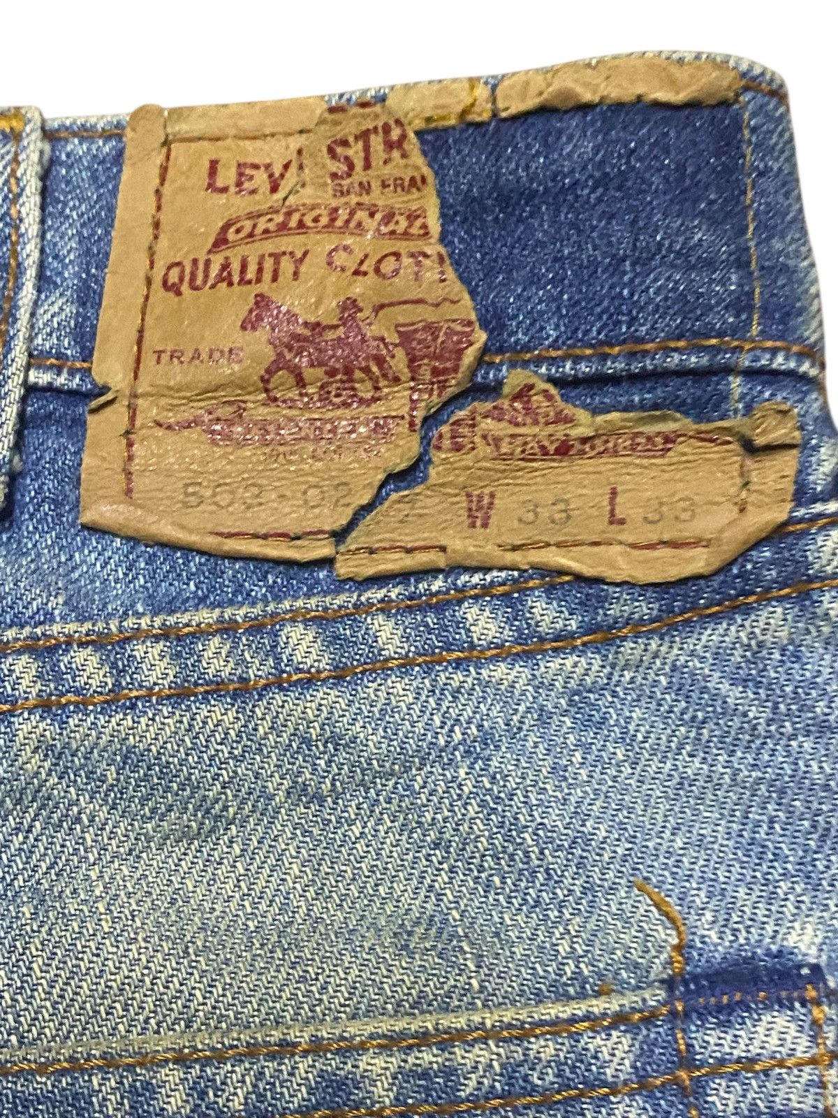 Levi's Vintage Levis 502 80s Mud Wash Distressed Loose Jeans Size US 33 - 17 Thumbnail