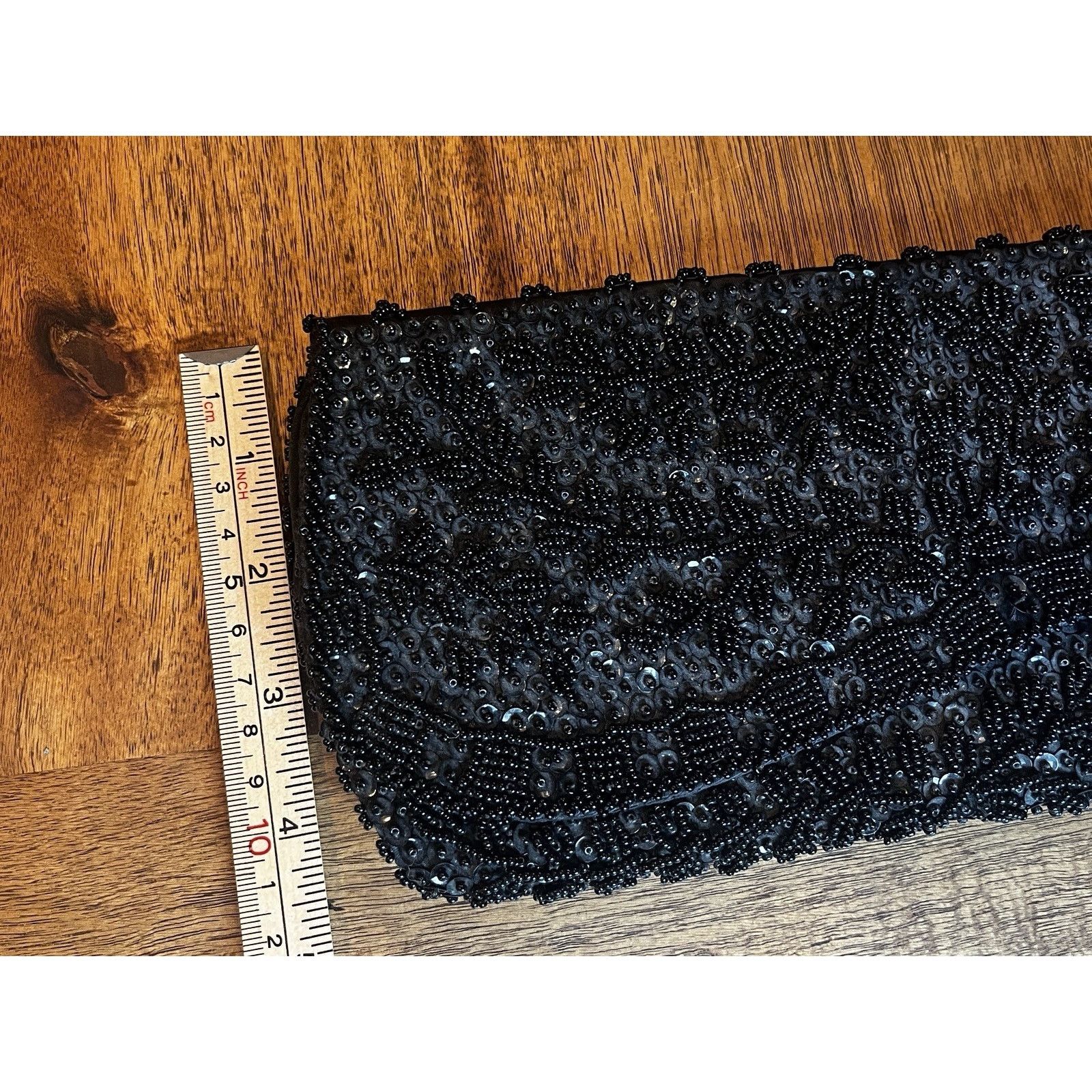 Handmade VTG Handmade Hong Kong Evening Bag Clutch Black Beaded Size ONE SIZE - 3 Thumbnail