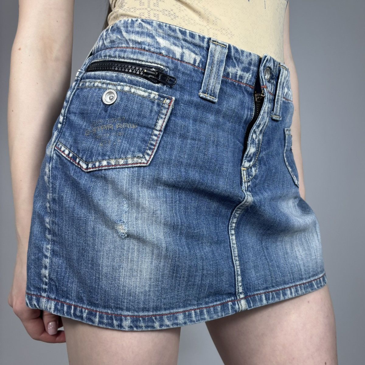 G-Star Vintage Y2K G Star Retro Casual Denim Mini Skirt Size 28" / US 6 / IT 42 - 2 Thumbnail