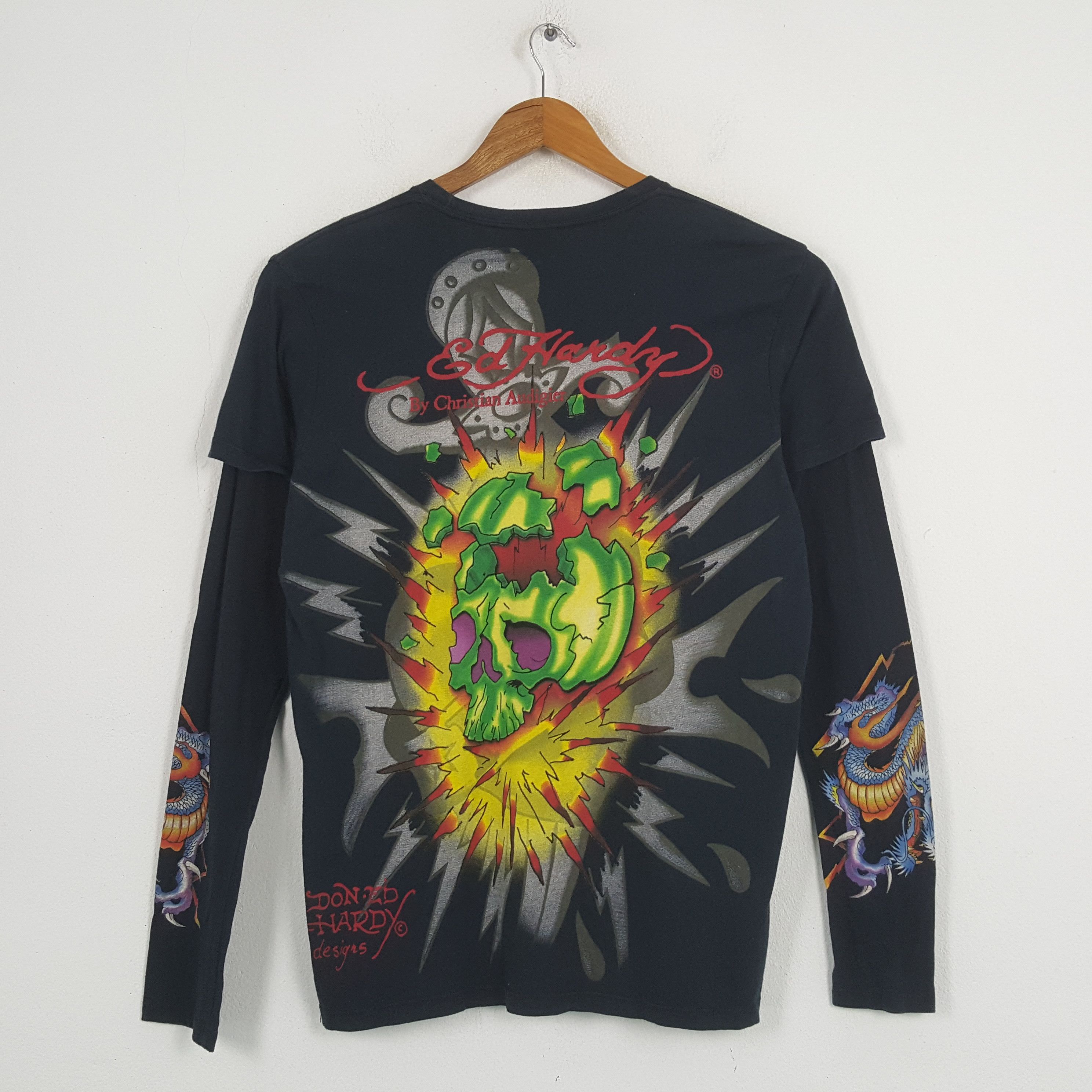 Christian Audigier × Ed Hardy × Vintage Vintage Ed Hardy x Christian Audigier Art T-shirt C285N67 Size US L / EU 52-54 / 3 - 1 Thumbnail