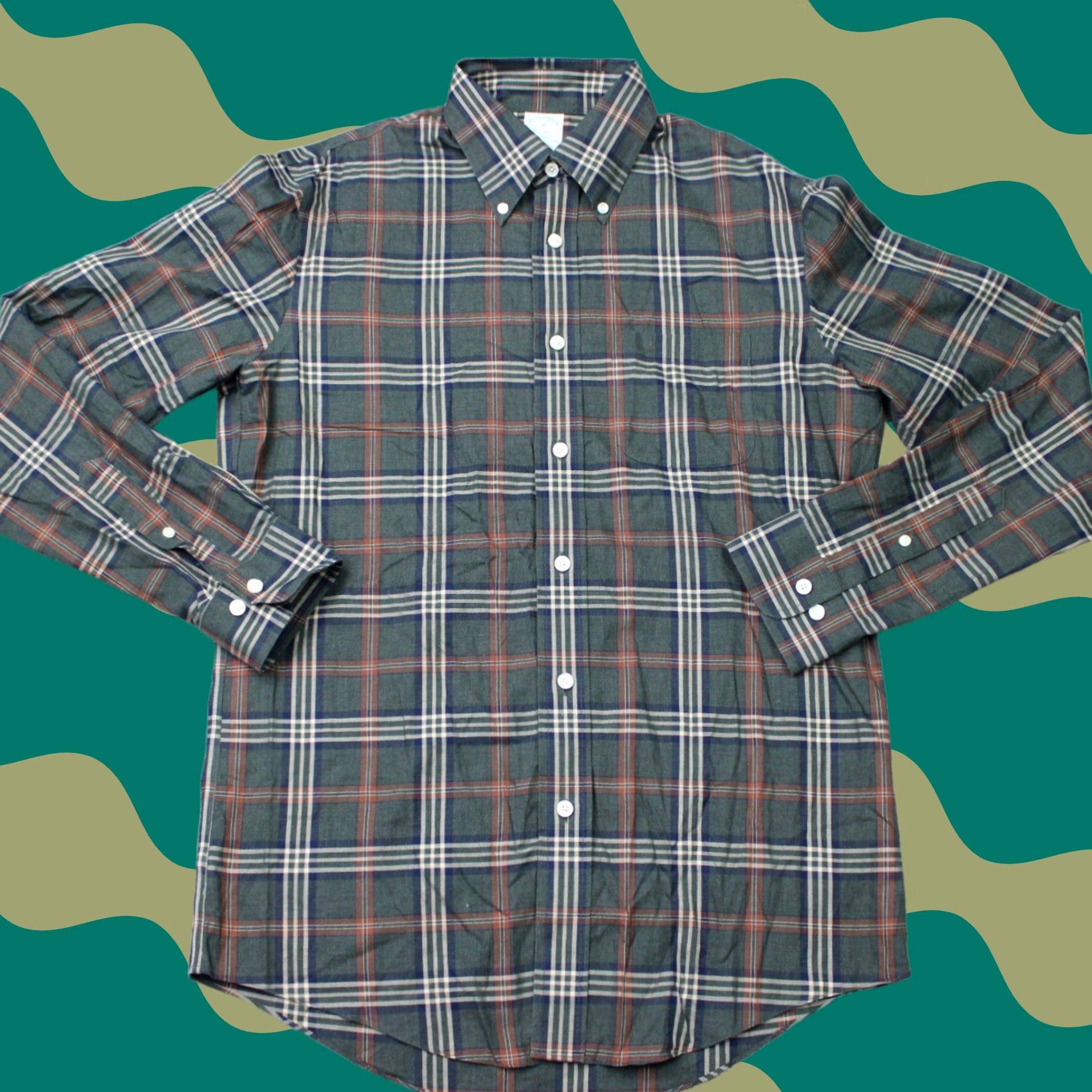 Brooks Brothers Brooks Brothers Shirt Mens Medium Green Milano Non-Iron 100% Supima Cotton L/S Shirt Size US M / EU 48-50 / 2 - 1 Thumbnail