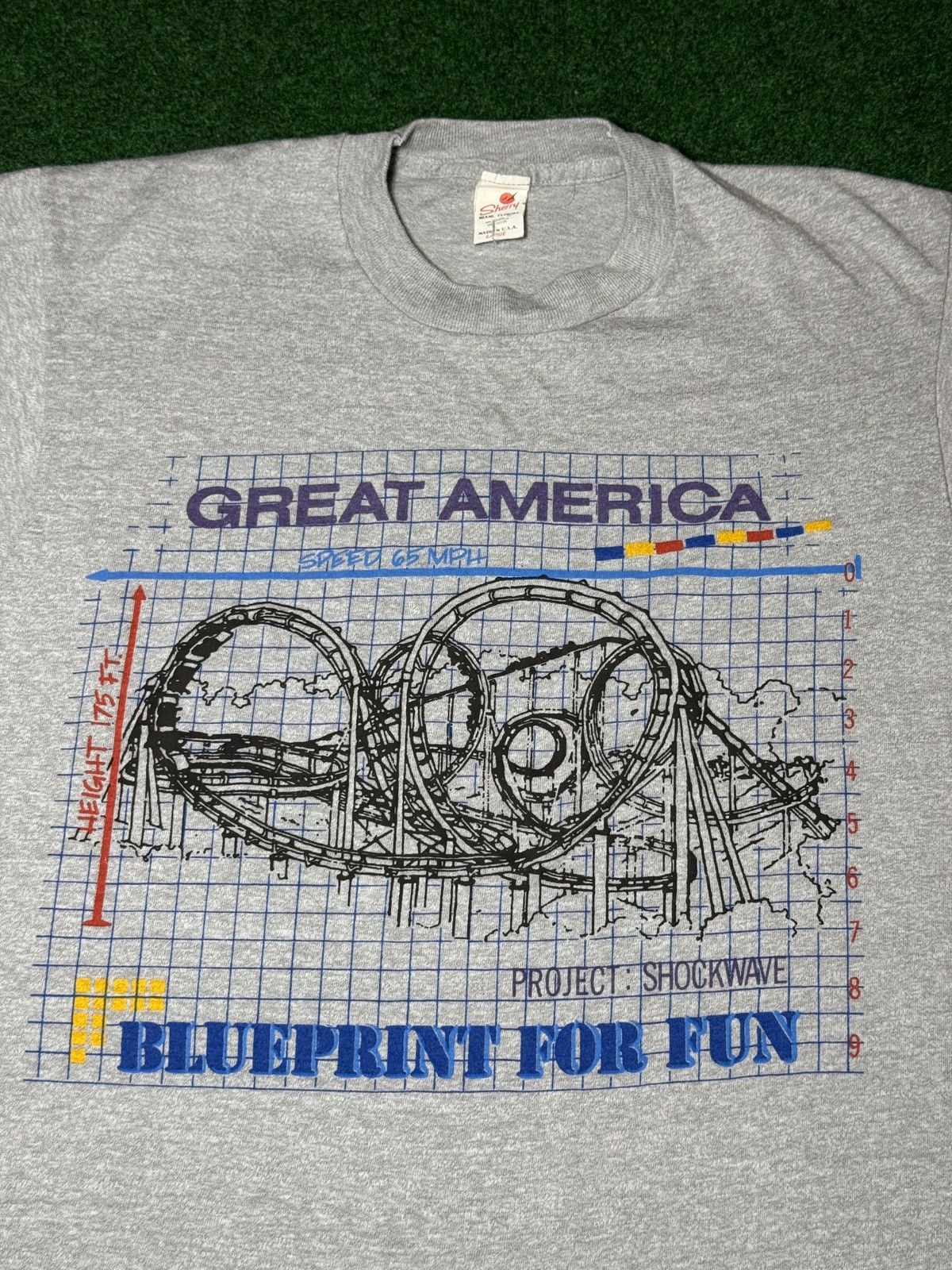 Vintage Vintage 80s Rare Roller Coaster Project Shockwave T Shirt Size US L / EU 52-54 / 3 - 2 Thumbnail