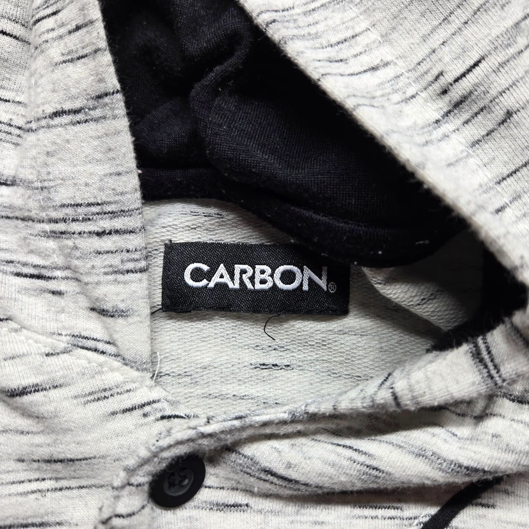 Carbon Carbon Hoodie Sweatshirt Mens S Gray Short Sleeve Button Up Knit 100% Cotton Winter Spring Size US S / EU 44-46 / 1 - 3 Thumbnail