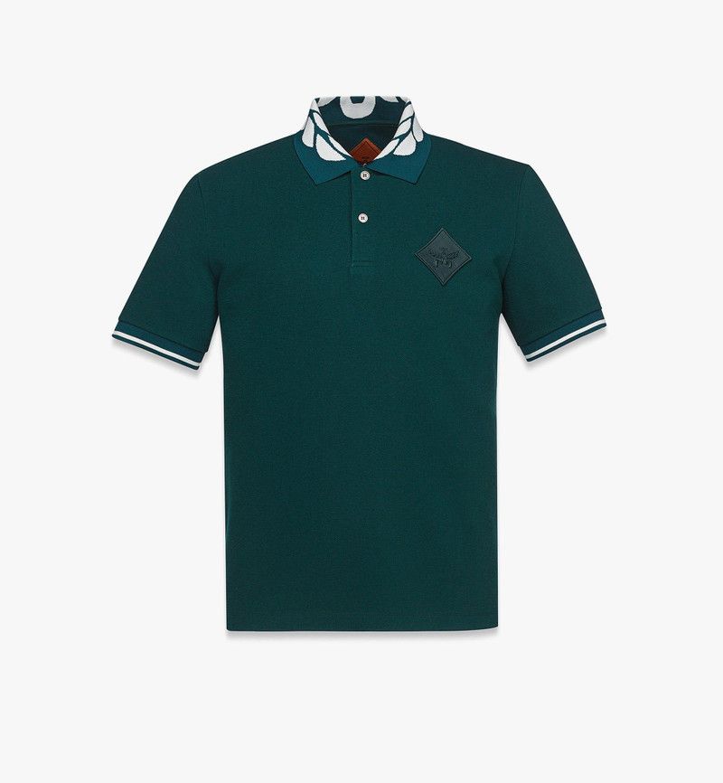 MCM o1mt1gz0126 Intarsia Laurel Piqué Polo Shirt in Green Size US S / EU 44-46 / 1 - 1 Thumbnail