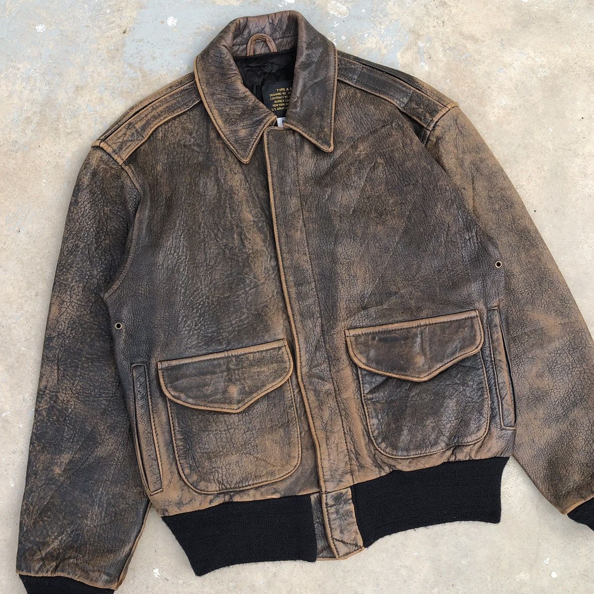 Avirex Vintage Avirex Limited A-2 Airforce Faded Leather Jacket Size US M / EU 48-50 / 2 - 2 Thumbnail