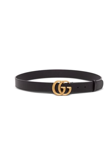 image of Gucci Leather Belt With Double Buckle Size 90 in Black, Men's