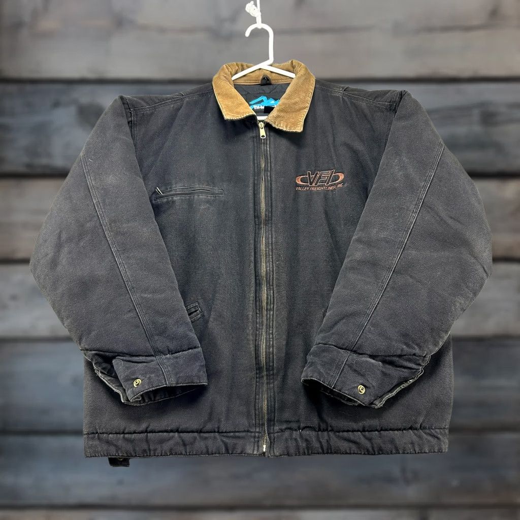 Vintage VINTAGE Tri Mountain Jacket Mens XL Black Canvas Quilted Workwear 90s Bomber Jacket Regular Mens Size US XL / EU 56 / 4 - 1 Thumbnail