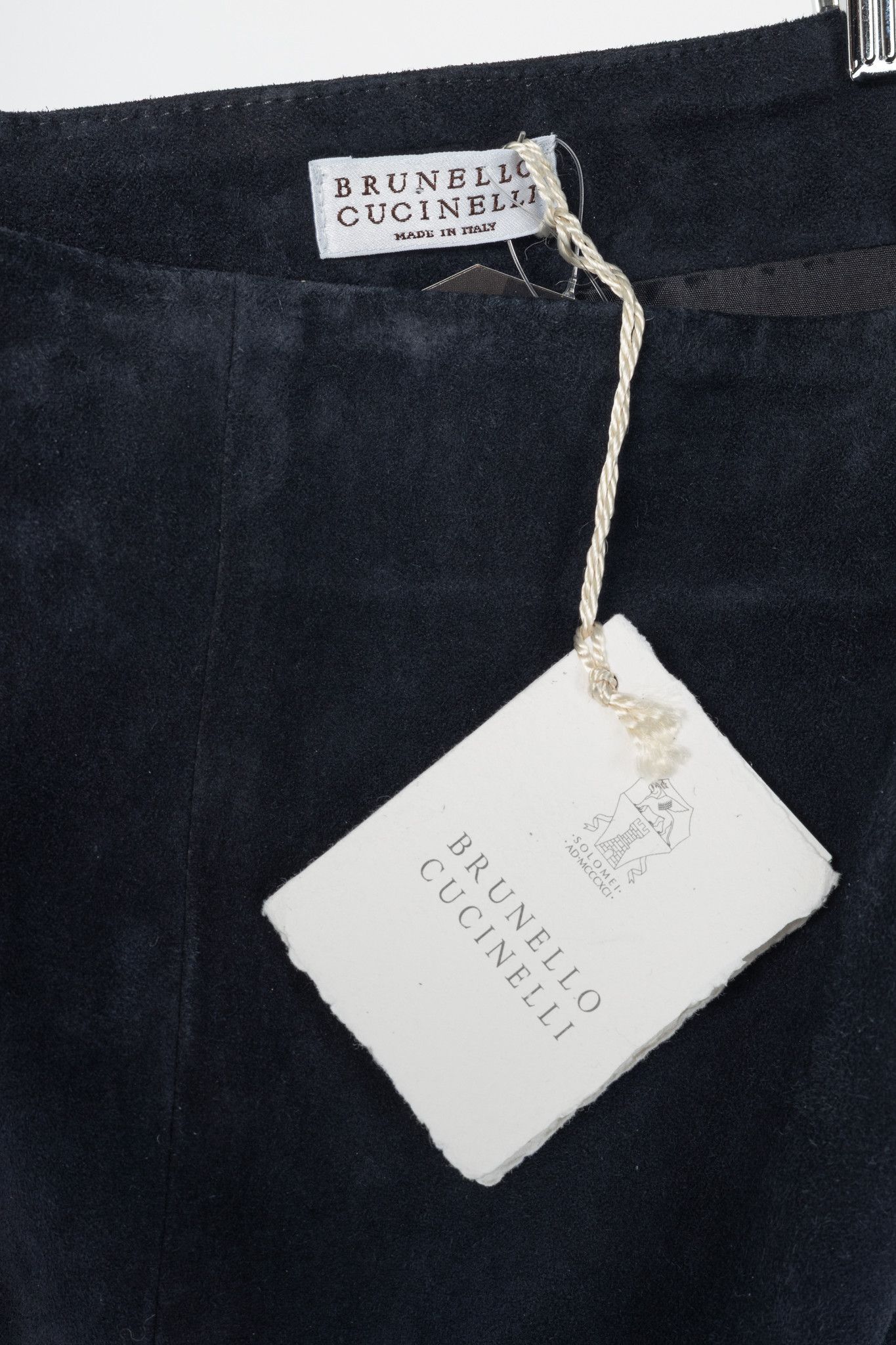 Brunello Cucinelli Brunello Cucinelli AW/16 Navy Suede Pencil Skirt Size 27" / US 4 / IT 40 - 7 Thumbnail