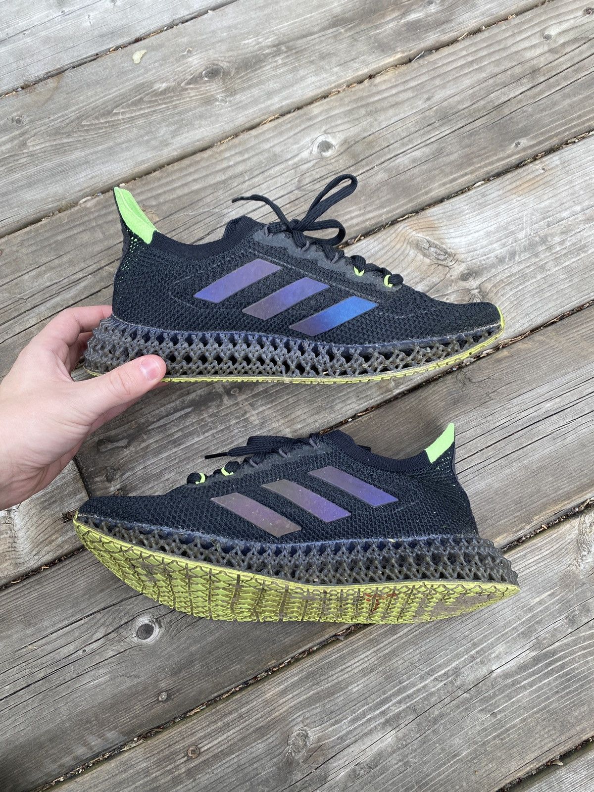 Adidas 2021 4DFWD Core Black Green Shoes Size 9 Size US 9 / EU 42 - 5 Thumbnail