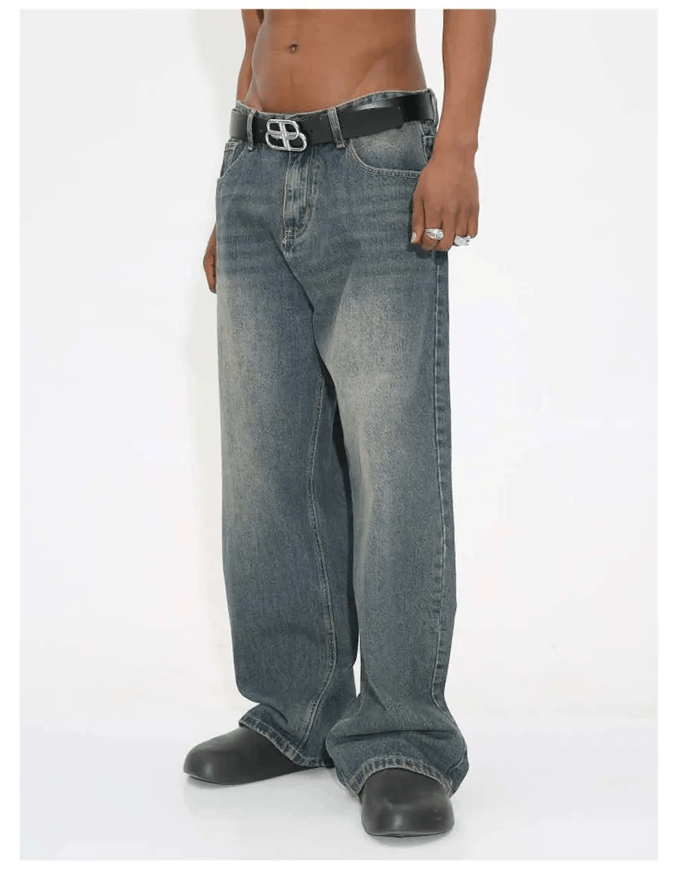 Jean × Vintage skate hiphop washed faded baggy jeans Size US 30 / EU 46 - 4 Thumbnail
