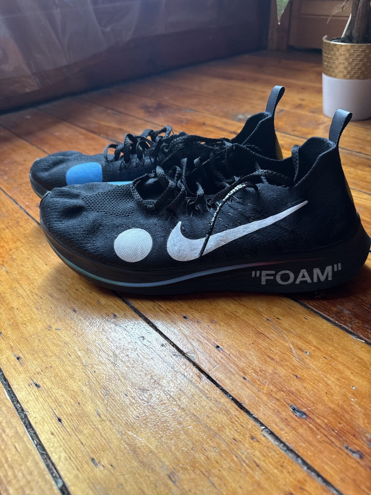 Nike × Off-White Nike Zoom Fly Mercurial Off-White Black Size US 10.5 / EU 43-44 - 4 Thumbnail