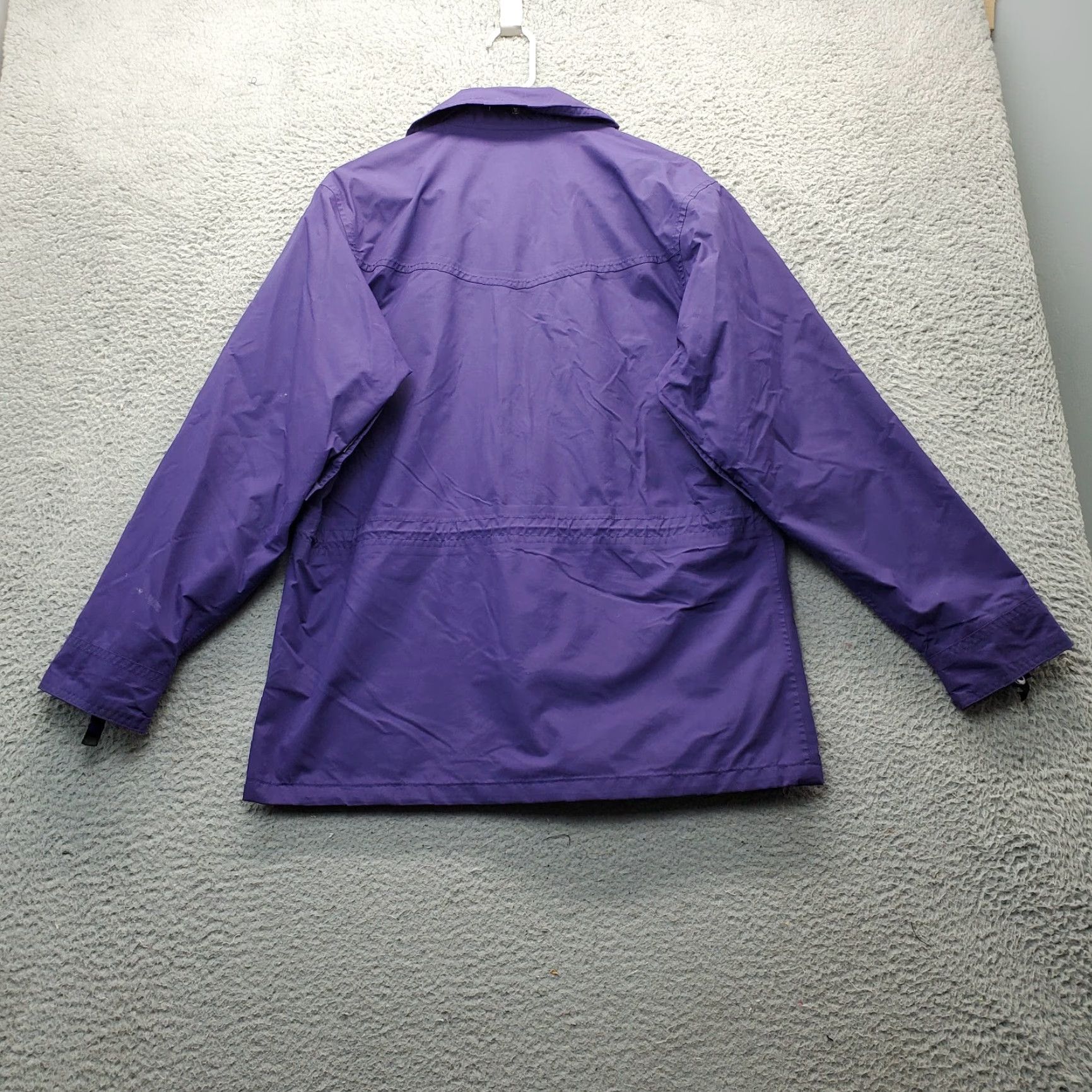 Vintage REI Rain Jacket Women Size 8 Purple Lined Adjustable Waist Front Zip Inside Zip Windbreaker Casual Outdoor Mens Womens Size M / US 6-8 / IT 42-44 - 2 Thumbnail