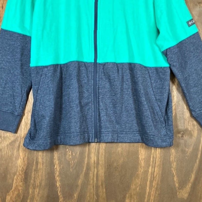 Altea Columbia Mens Jacket Gray Teal Lodge French Terry Full Zip Hoodie Large Size US L / EU 52-54 / 3 - 3 Thumbnail