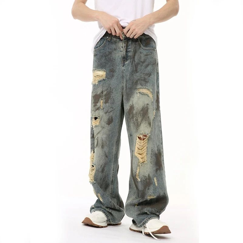 Japanese Brand × Vintage Hole Denim Ripped Jeans Size US 33 - 2 Thumbnail