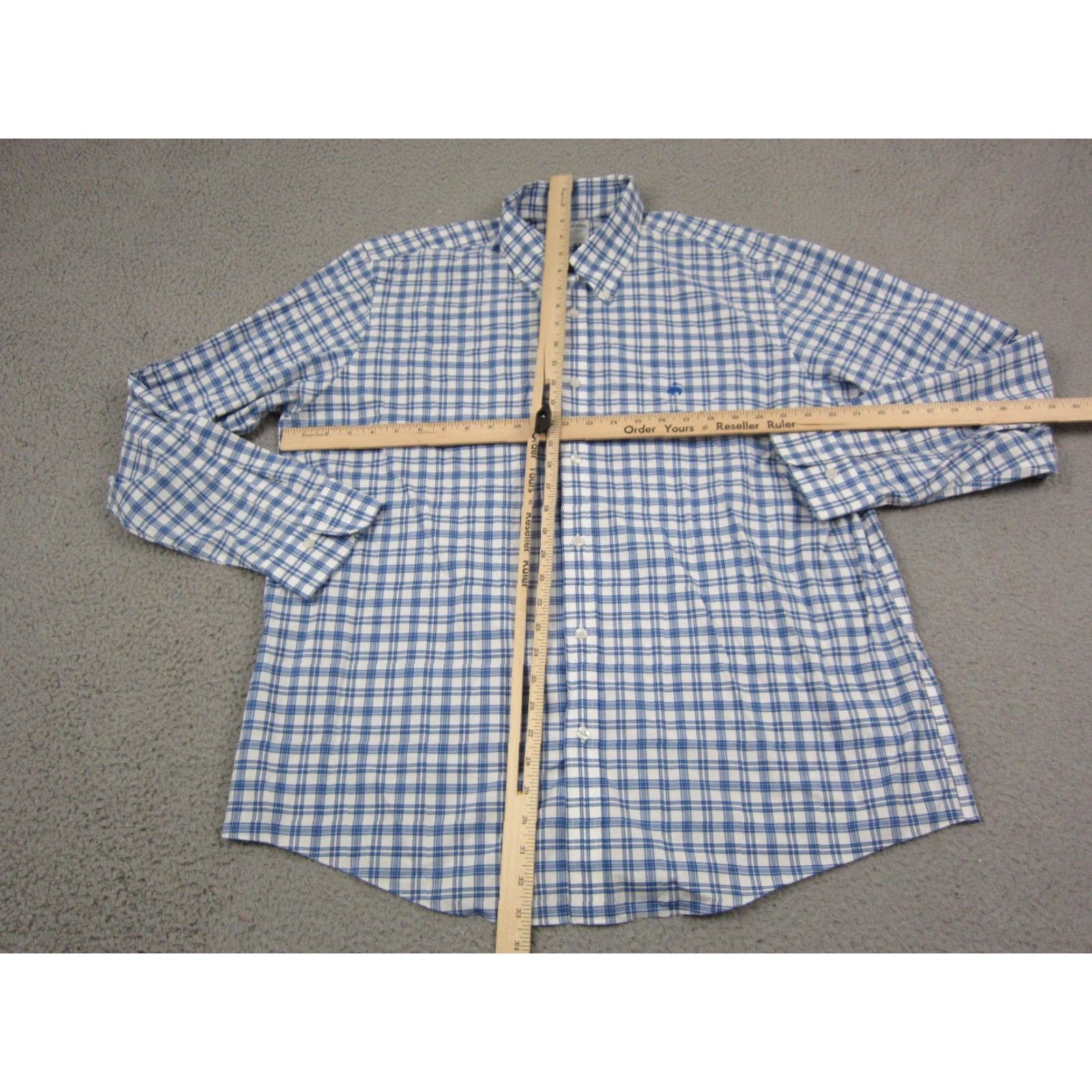 Brooks Brothers Brooks Brothers Shirt XL Adult Blue Check Supima Cotton Mens Regular Button-Up Size US XL / EU 56 / 4 - 5 Thumbnail