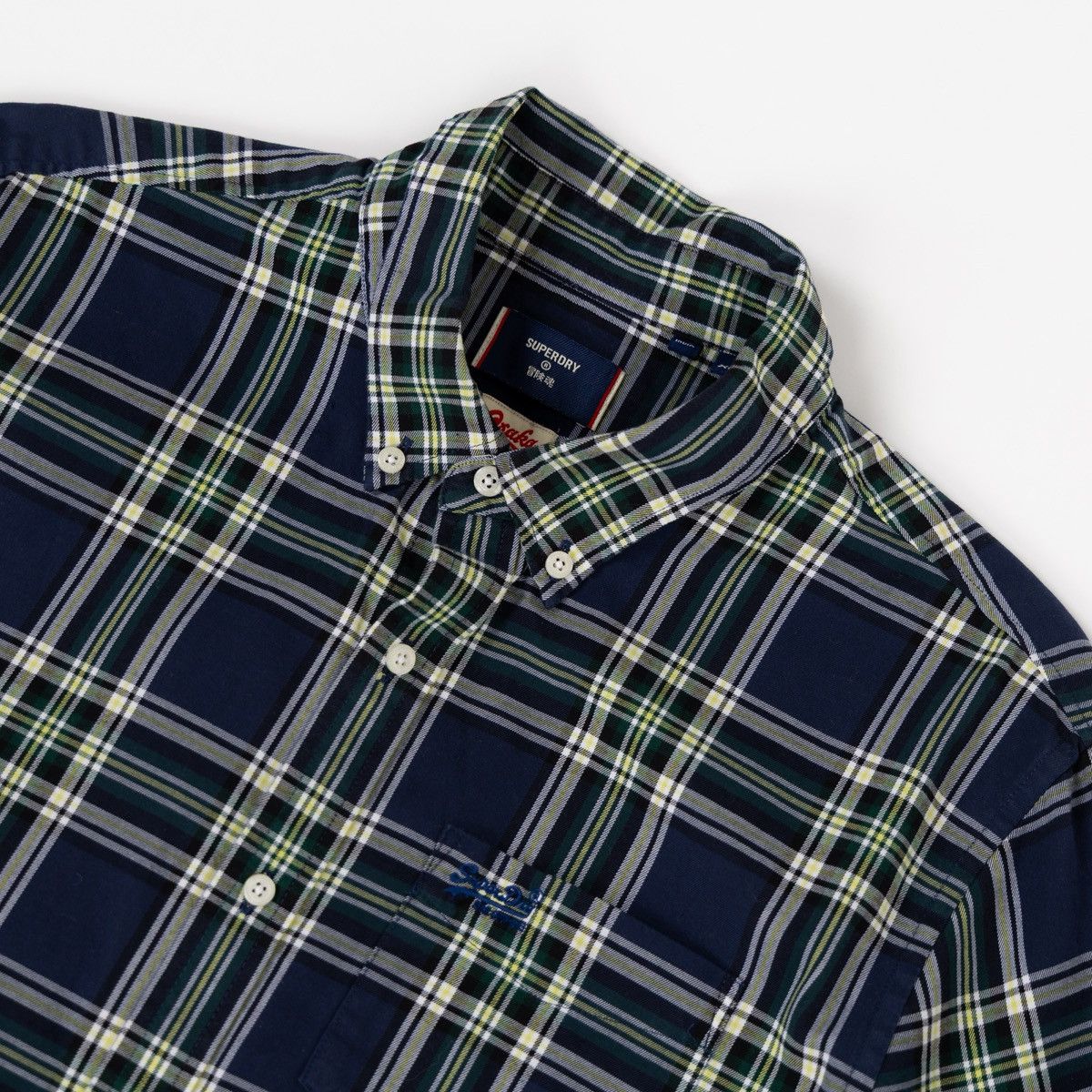 Superdry Superdry Osaka Shirt Mens Plaid Button Down Blue Check LS Size US XL / EU 56 / 4 - 5 Thumbnail