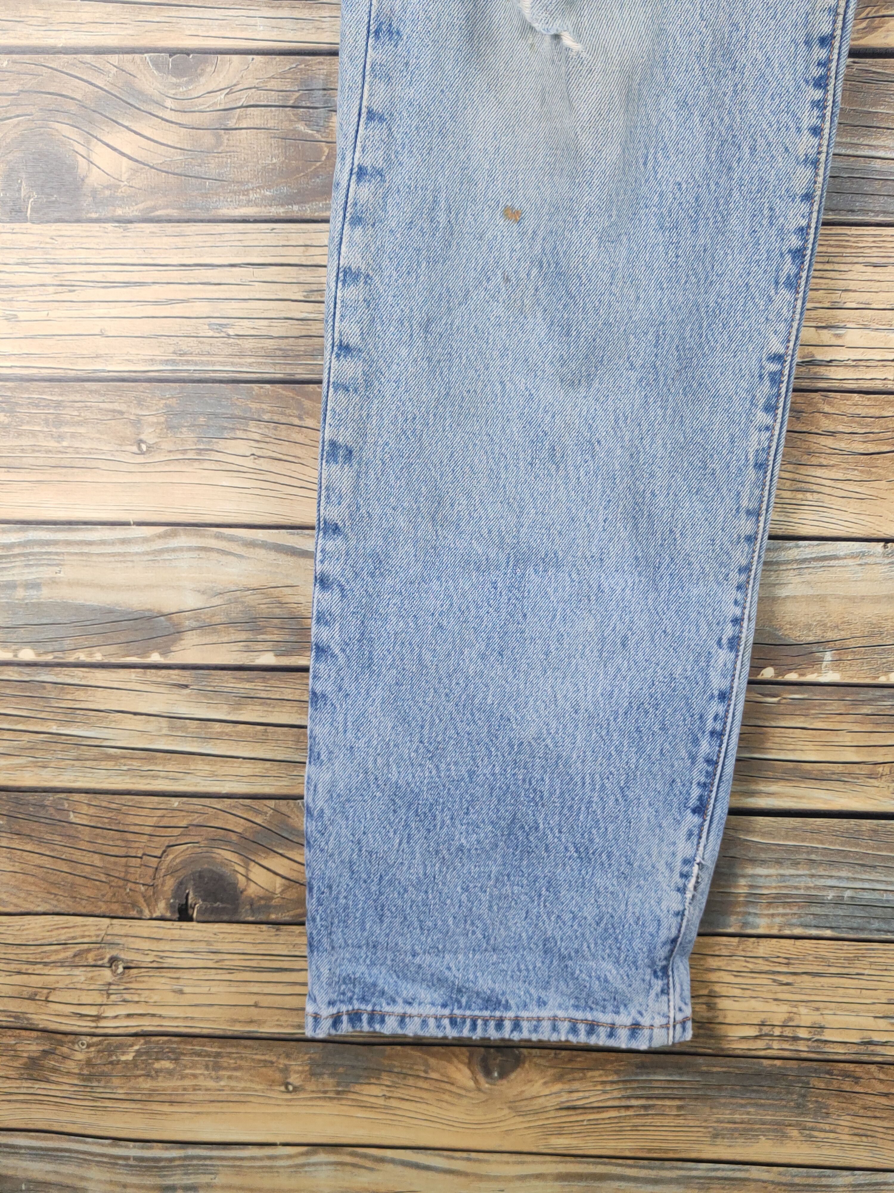 Levi's 501 Levis vintage Blue Distressed Ripped denim Jeans #W1619 Size US 34 / EU 50 - 5 Thumbnail