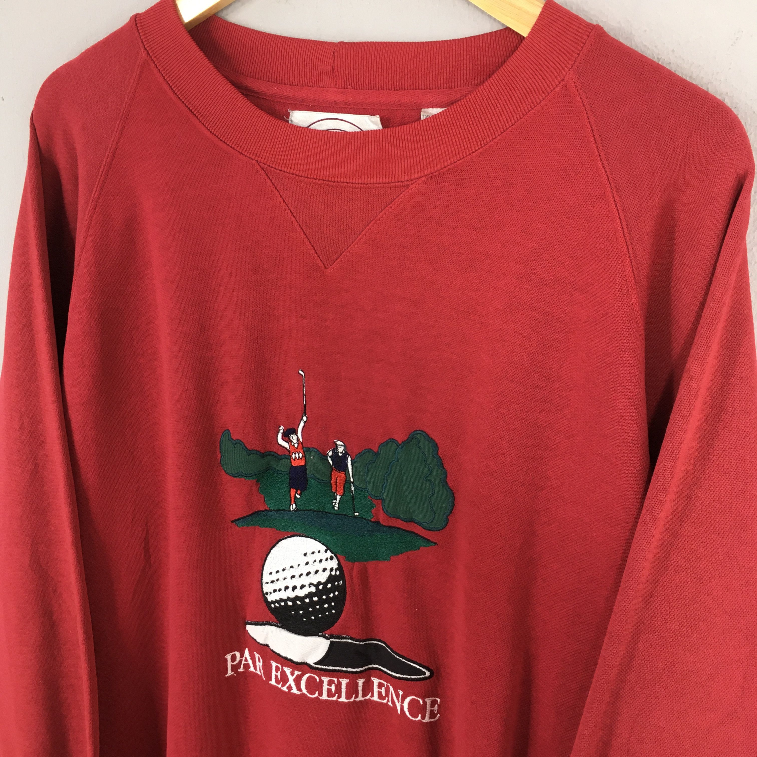 Golf le Fleur Vintage Golf Par Excellence Red Sweatshirt Large Size US L / EU 52-54 / 3 - 3 Thumbnail
