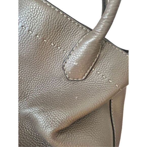 Tory Burch Tory Burch Mcgraw Triple Compartment Satchel Silver Maple Wo Size ONE SIZE - 4 Thumbnail
