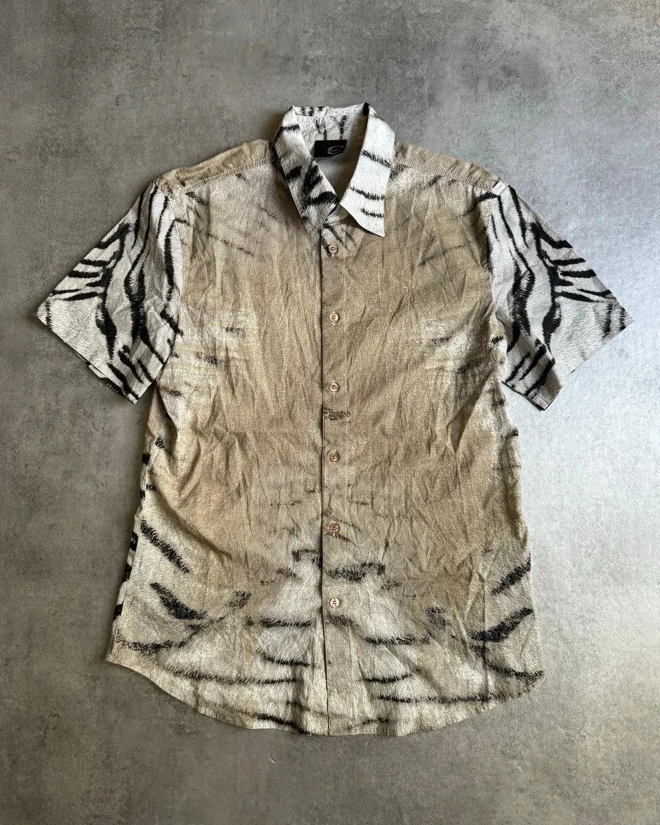 Just Cavalli SS2002 Cavalli Zebra Camel Faded Short Sleeves Shirt Size US S / EU 44-46 / 1 - 2 Thumbnail